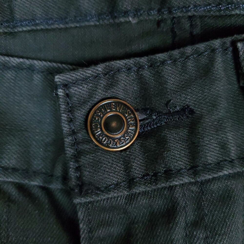 Levis 505 Jeans Mens 32x28.5 Black Straight Leg Zip Fly Denim Pants Casual - Picture 5 of 15